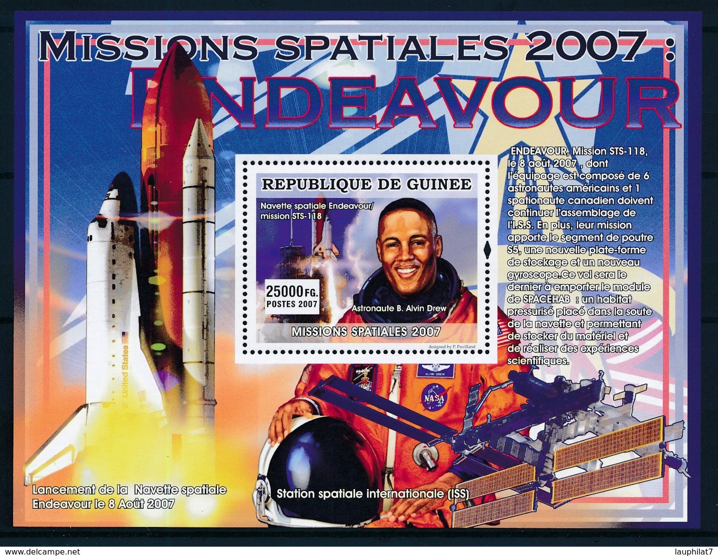 [402049]TB//**/Mnh-Guinée 2007 - Mission Spatiale , Endeavour, Fusée, ISS - Autres & Non Classés