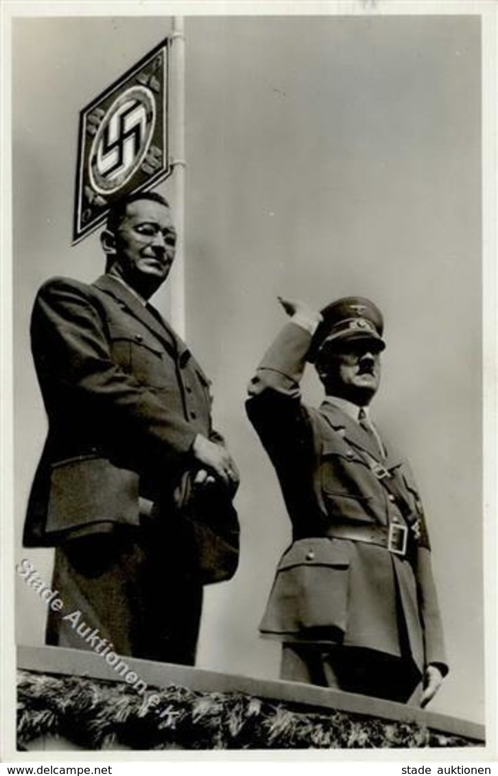Hitler Breslau Konrad Henlein Reichssportführer WK II Foto AK I-II - Guerra 1939-45
