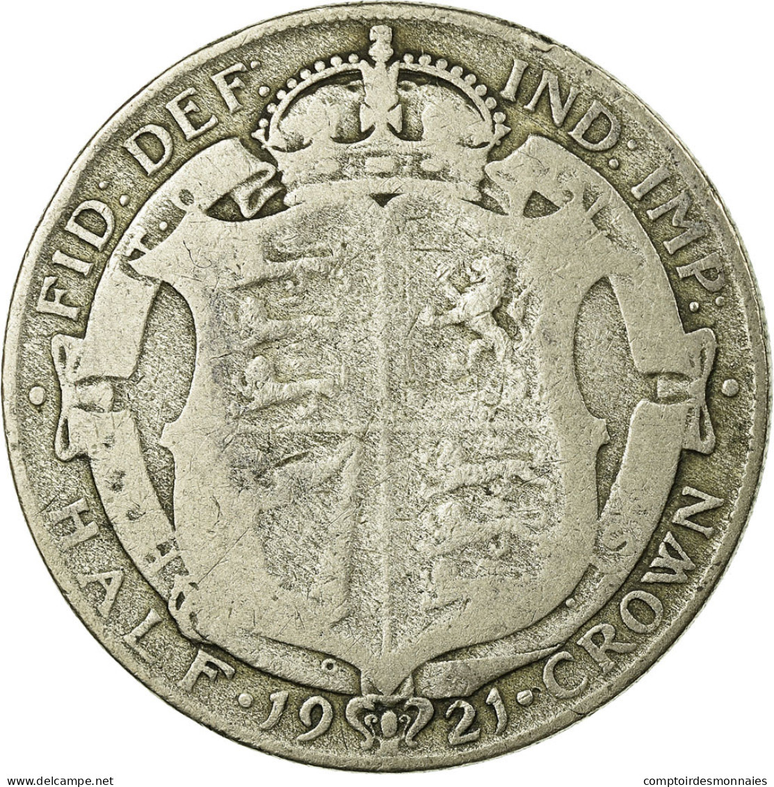 Monnaie, Grande-Bretagne, George V, 1/2 Crown, 1921, TB, Argent, KM:818.1a - K. 1/2 Crown