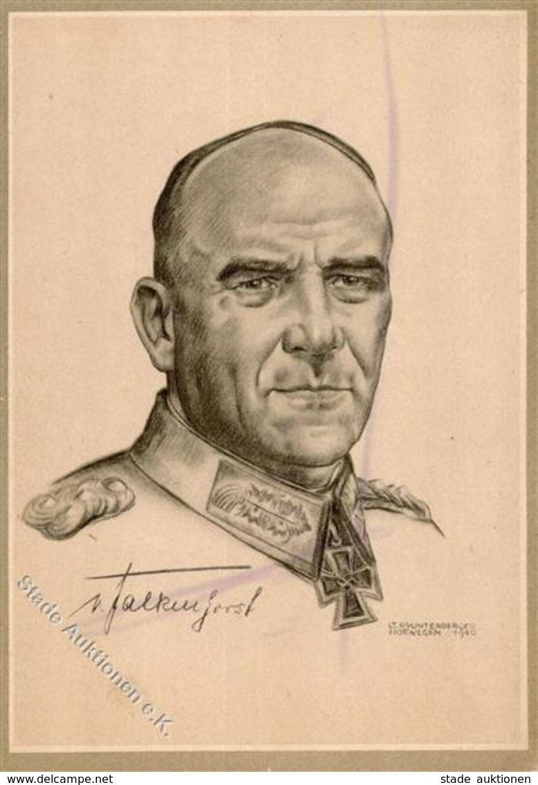 Ritterkreuzträger WK II Falkenhorst V. Generaloberst Mit Unterschrift I-II - Weltkrieg 1939-45