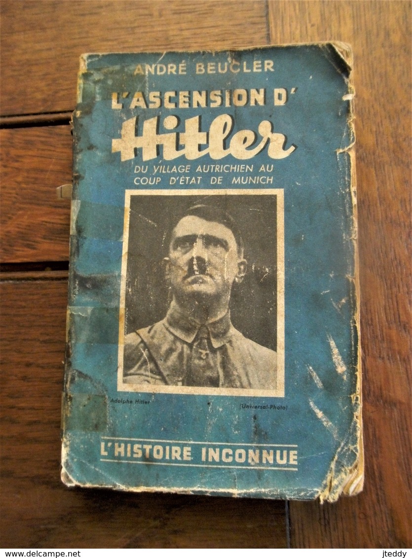 Lot 2stuks  Oud Boek 1937     L'  ASCENSION   D'  HITLER Par André  Beucler   ----en --- Krantenartikel 1957 - Français