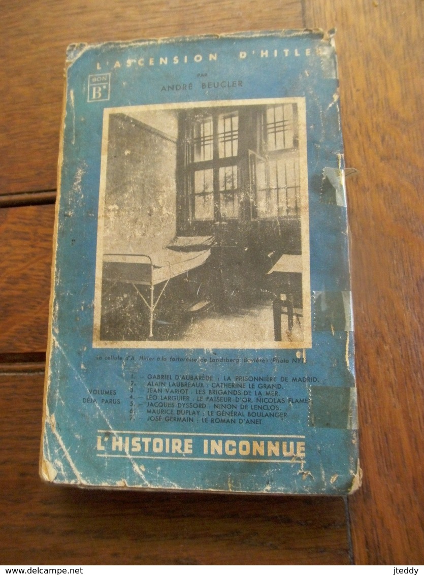 Lot 2stuks  Oud Boek 1937     L'  ASCENSION   D'  HITLER Par André  Beucler   ----en --- Krantenartikel 1957 - Français