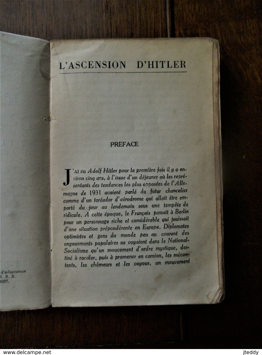 Lot 2stuks  Oud Boek 1937     L'  ASCENSION   D'  HITLER par André  Beucler   ----en --- Krantenartikel 1957