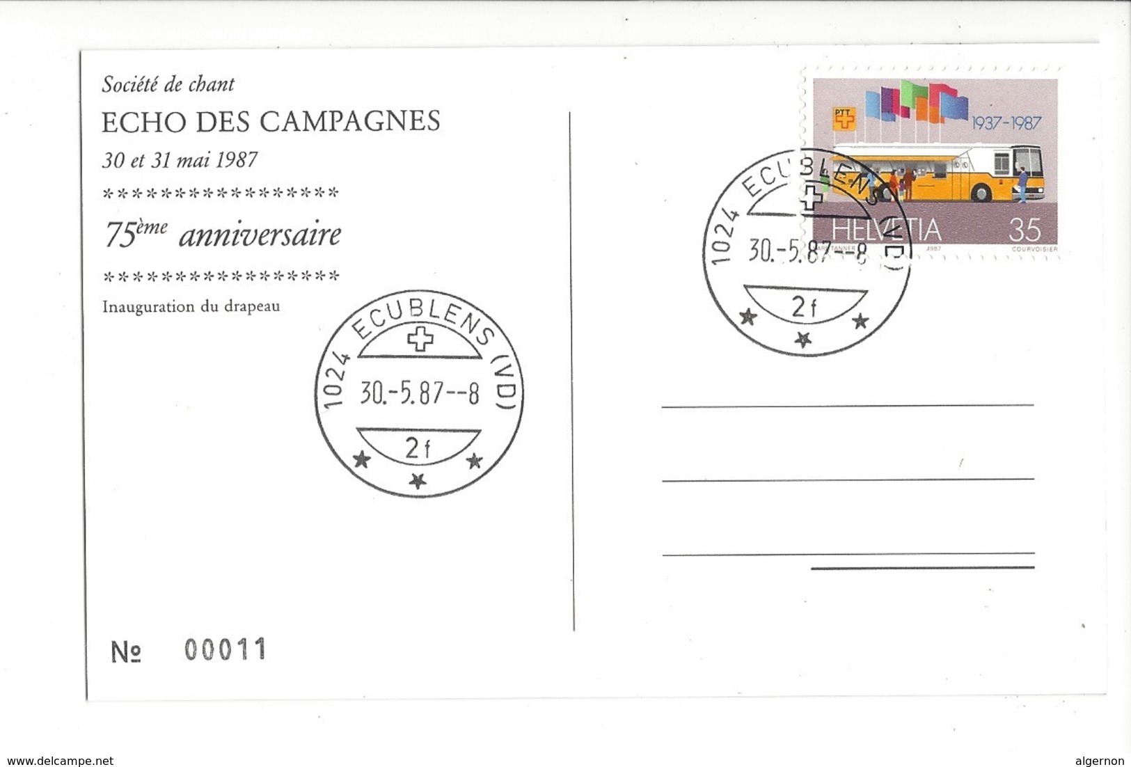 23209 - Ecublens Le Motty 75e Anniversaire Echo Des Campagnes 1987 - Écublens