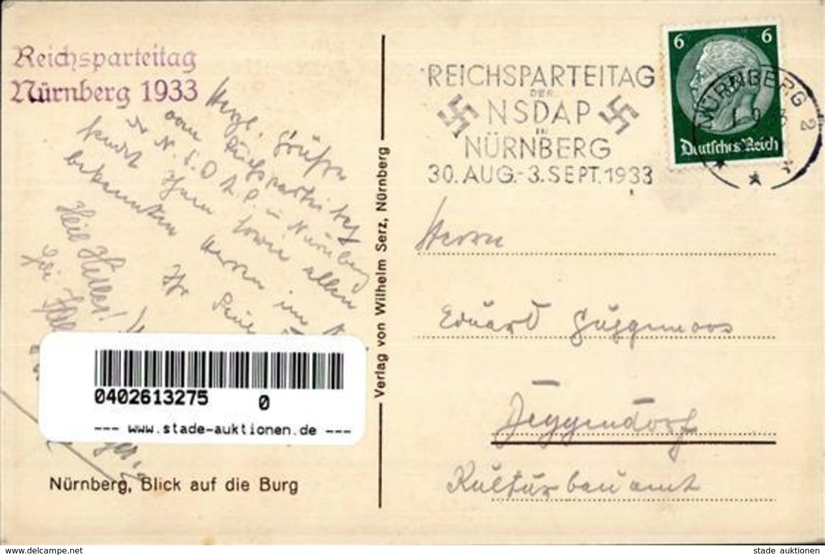 Reichsparteitag Nürnberg (8500) WK II 1933 I-II - Guerre 1939-45