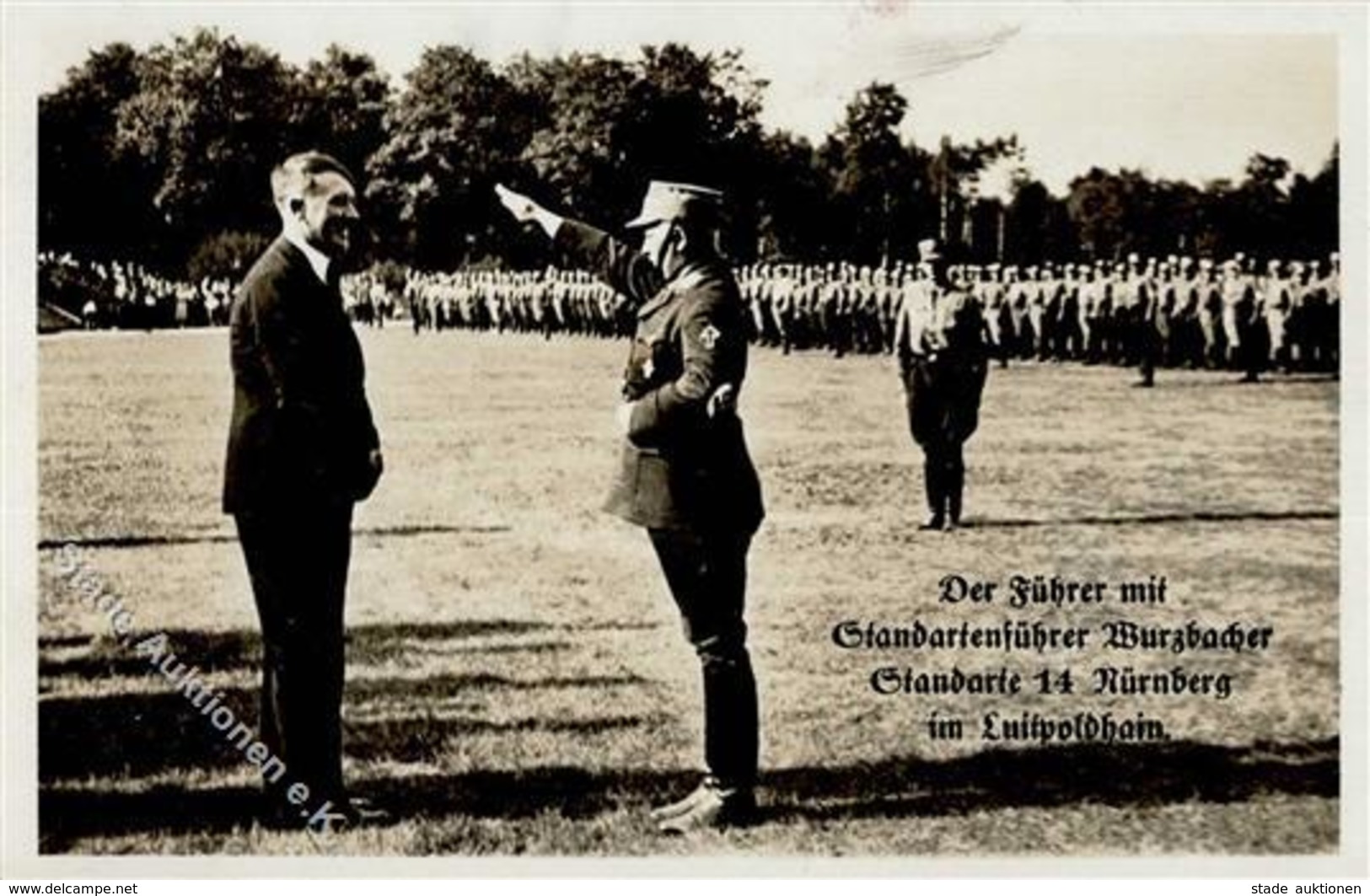 Reichsparteitag NÜRNBERG WK II - Der FÜHRER Mit Standartenführer WURZBACHER Standarte 14 NÜRNBERG Im Luitpoldhain (Aufma - Guerre 1939-45