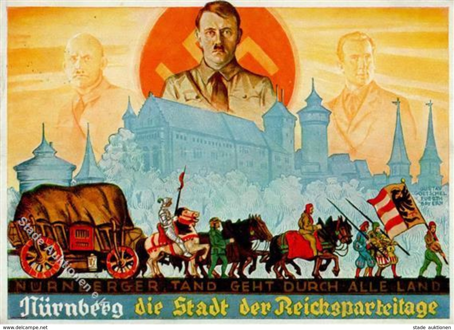 Reichsparteitag WK II Nürnberg (8500) 1933 Hitler Sign. Goetschl, Gustav I-II - Guerre 1939-45
