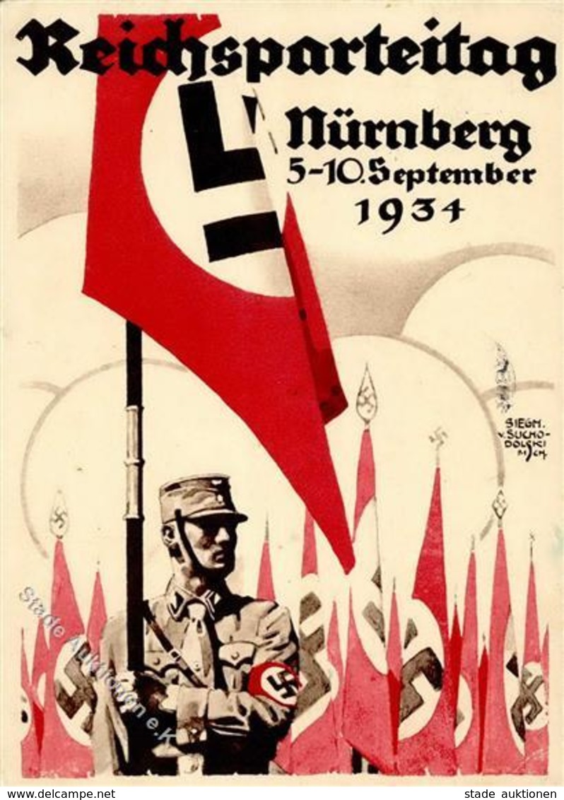 REICHSPARTEITAG NÜRNBERG WK II - Festpostkarte 1934 Mit S-o - Ecke Gestoßen I-II - Guerre 1939-45