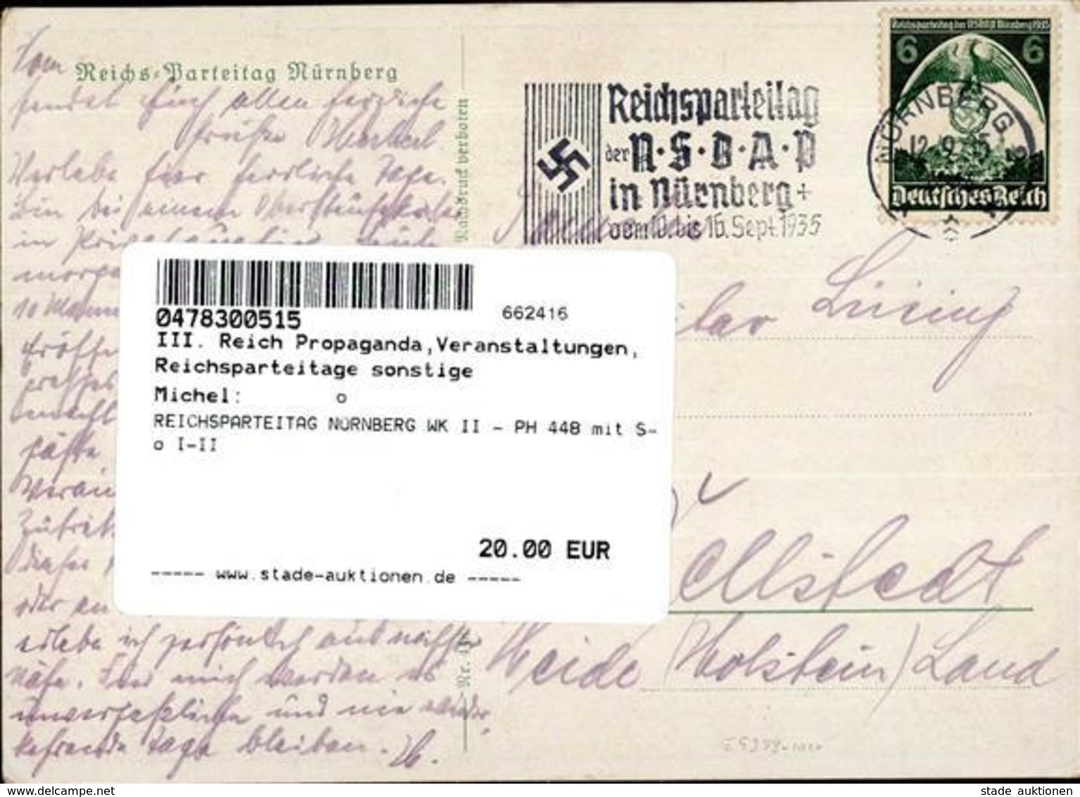 REICHSPARTEITAG NÜRNBERG WK II - PH 448 Mit S-o I-II - Guerre 1939-45