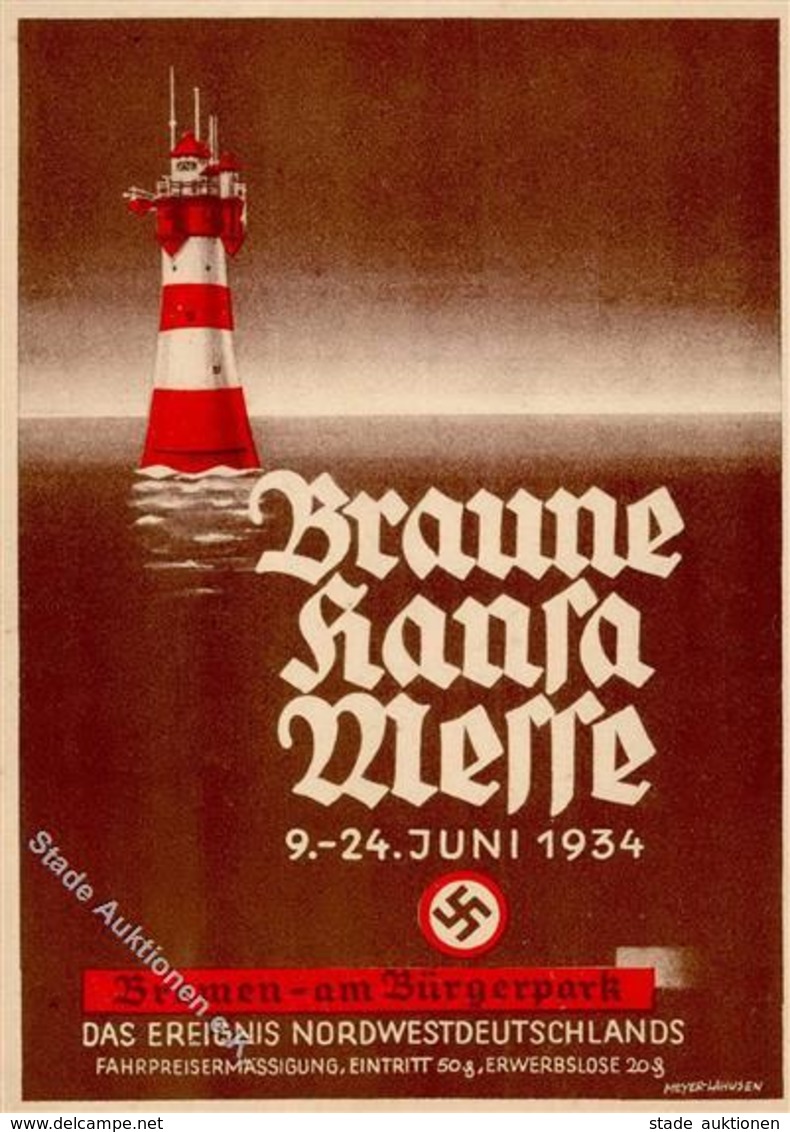 BREMEN WK II - BRAUNE HANSA MESSE 1934 - Künstlerkarte Sign. Meyer-Lahusen I - Guerre 1939-45