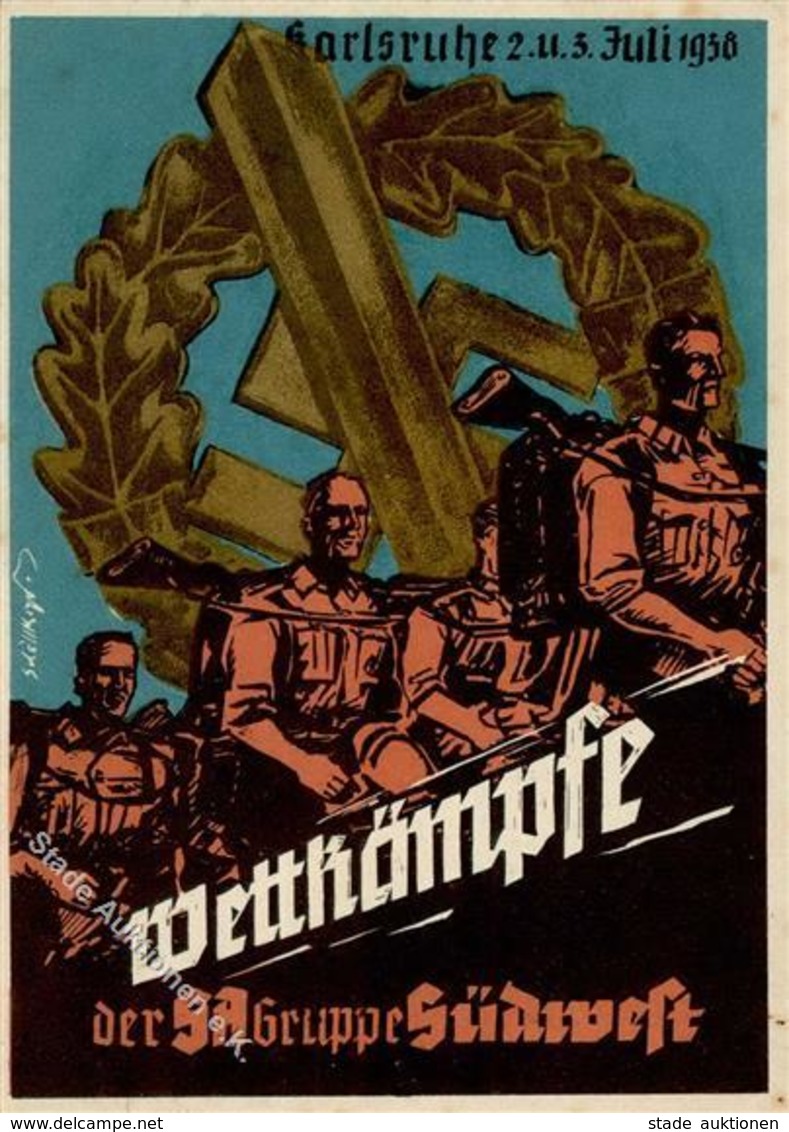 KARLSRUHE WK II - SA-WETTKÄMPFE Der SA-Gruppe Südwest 1938 I-II - Guerre 1939-45