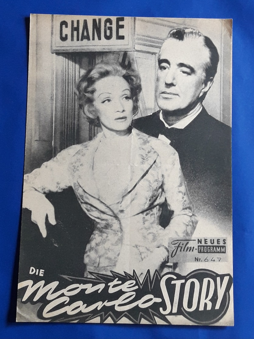 MARLENE DIETRICH / Vittorio De Sica Im Film "Die Monte Carlo Story" # NFP-Filmprogramm Von 1957 # [19-899] - Magazines