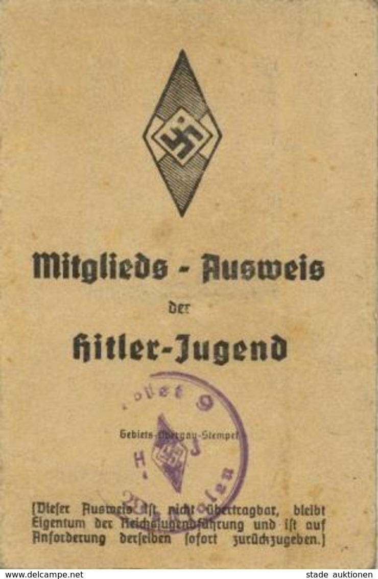 WK II HJ Mitglieds Ausweis Der Hitler-Jugend I-II - Guerre 1939-45