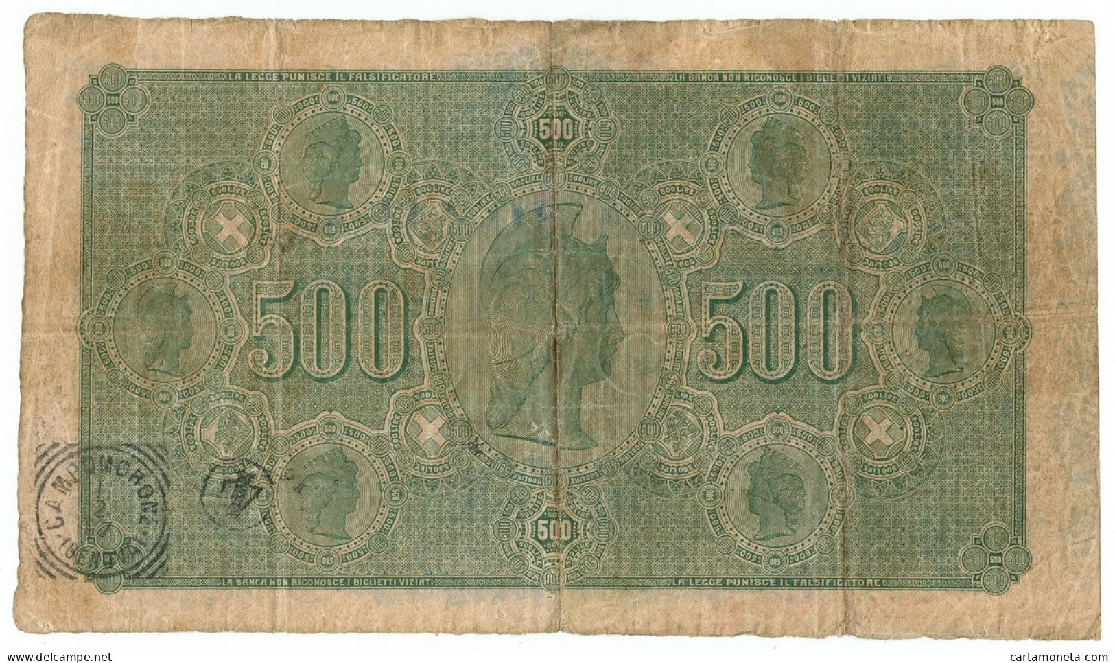 500 LIRE BANCA ROMANA REGNO D'ITALIA 1890 QBB - Altri & Non Classificati