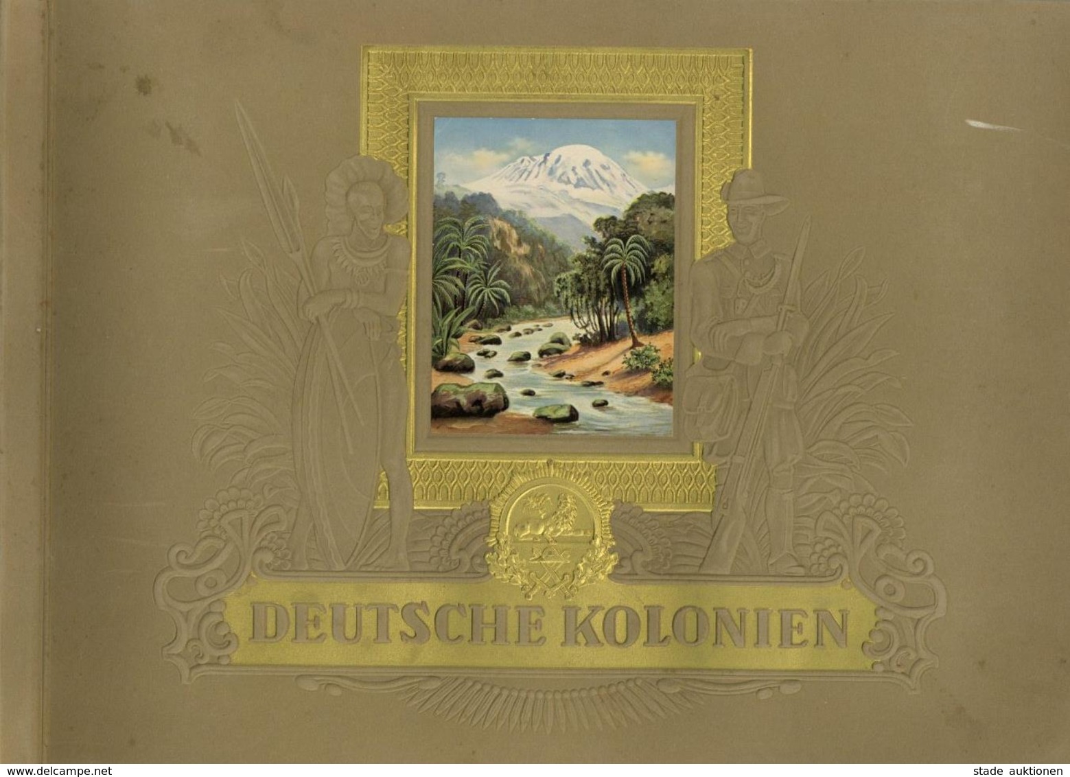Sammelbild-Album Deutsche Kolonien Hrsg. Zigaretten Bilderdienst Dresden Kompl. Mit Schutzkarton II (fleckig) Colonies - Guerra 1939-45