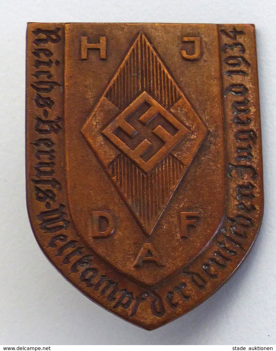 WK II Anstecknadel HJ Reichs Berufswettkamp Der Deutschen Jugend 1934 I-II - Guerra 1939-45