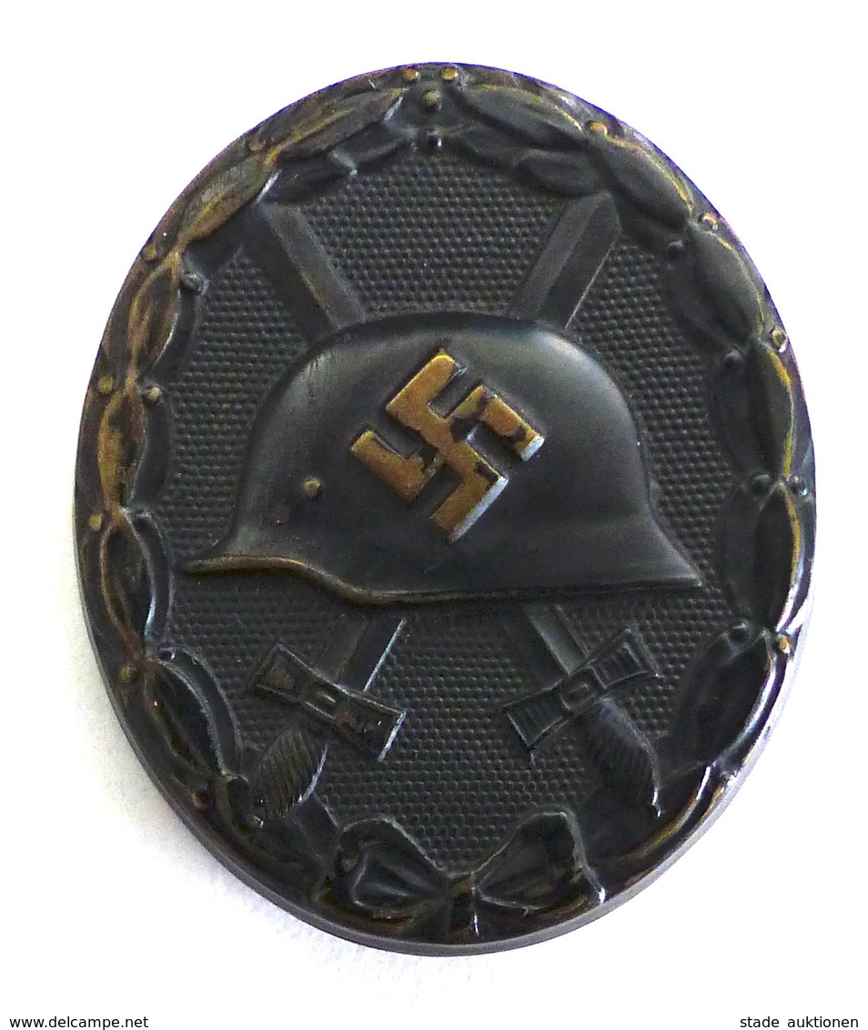 WK II Anstecknadel Verwundetenabzeichen Schwarz I-II - Guerra 1939-45