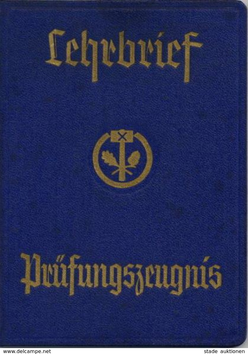WK II Dokumente - NS-LEHRBRIEF-PRÜFUNGSZEUGNIS WEIMAR 1937 I - Guerra 1939-45