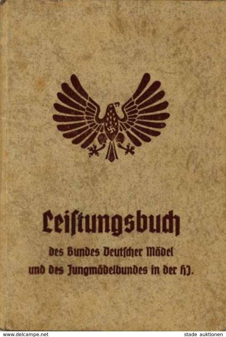 WK II Dokumente HJ Leistungsbuch Des BDM U. Jungmädelbundes II (fleckig, Einband Leicht Gelöst) - Guerra 1939-45