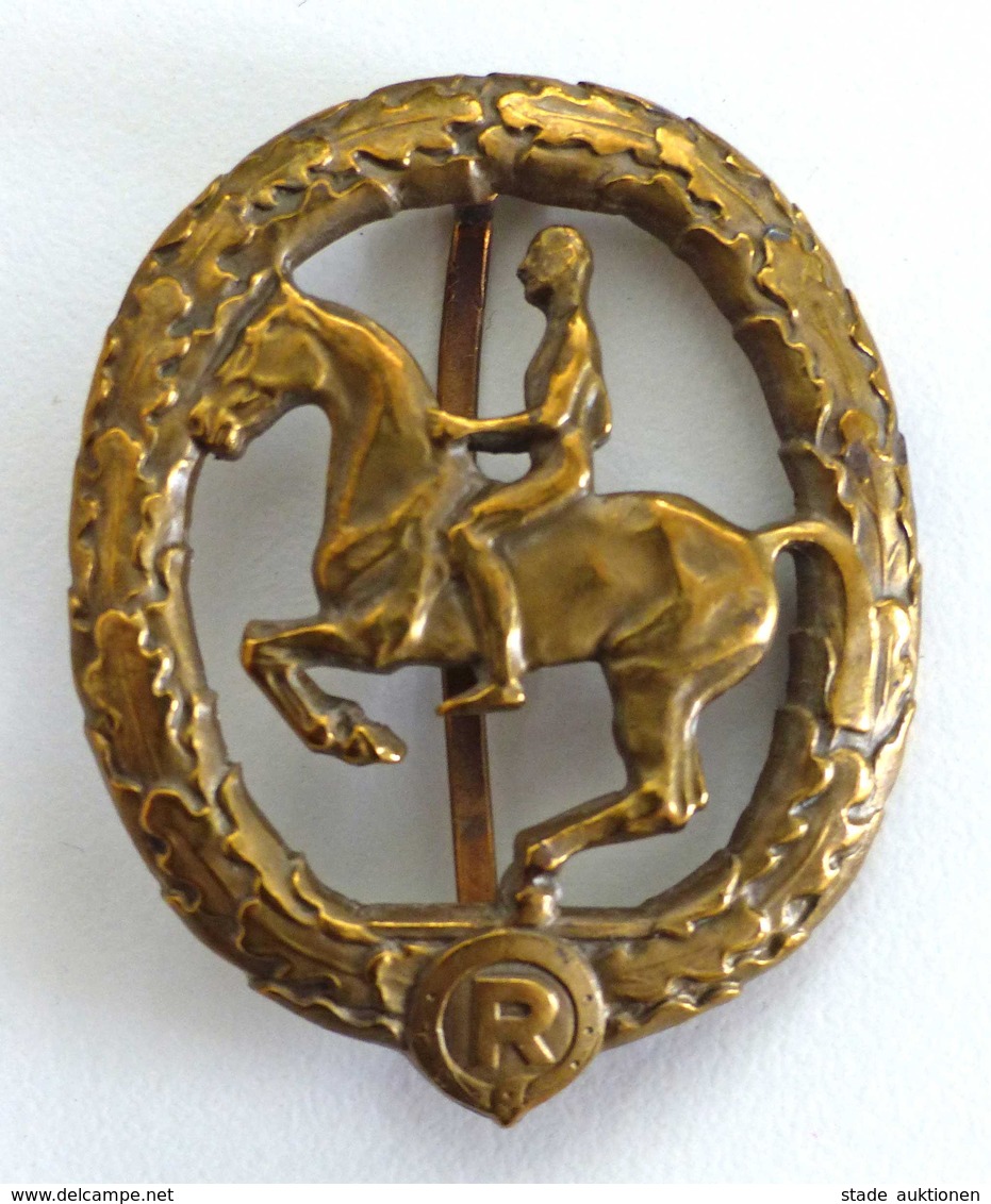 WK II Orden Deutsches Reiterabzeichen 3. Klasse Bronze Herst. L. Chr. Lauer Nünberg-Berlin I-II - Guerra 1939-45