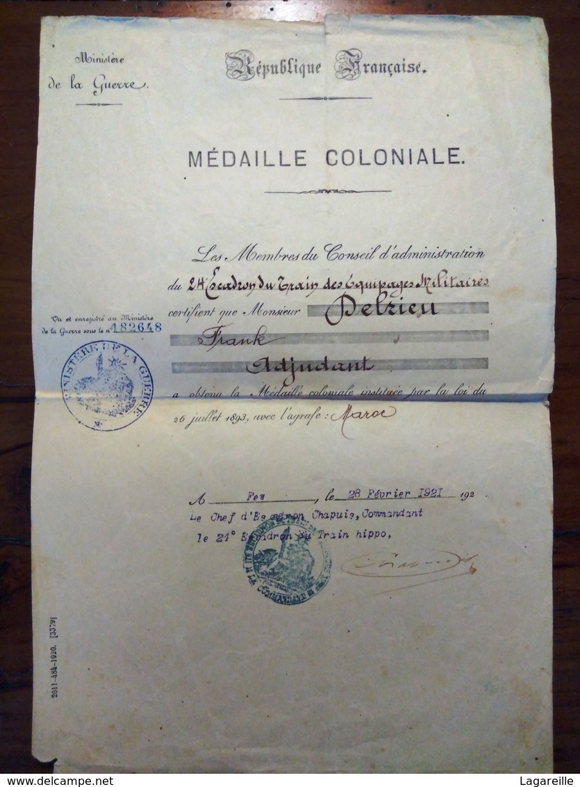 Médaille Coloniale - France