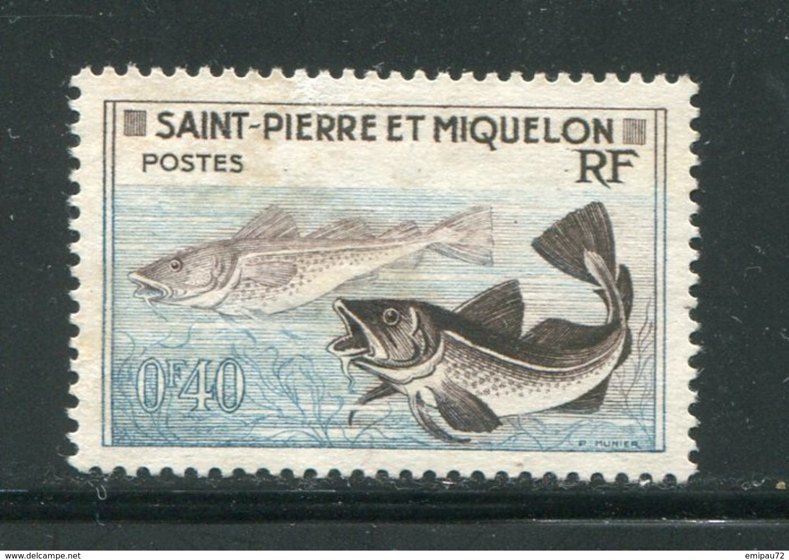 SAINT PIERRE ET MIQUELON- Y&T N°353- Oblitéré (poissons) - Gebruikt