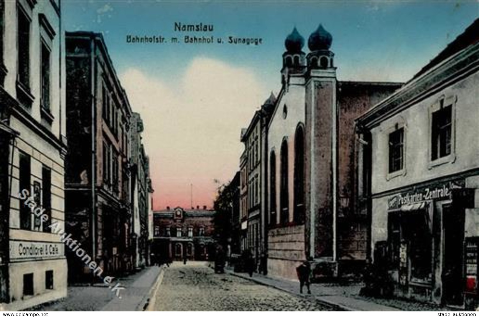 Synagoge NAMSLAU - Bahnhofstrasse Mit Synagoge I-II Synagogue - Jewish