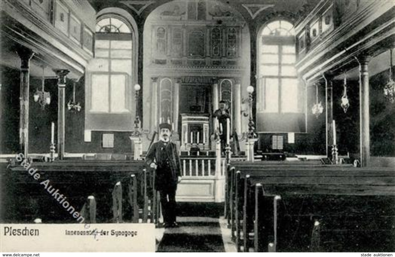 Synagoge Pleschen Innenansicht 1915 I-II Synagogue - Giudaismo