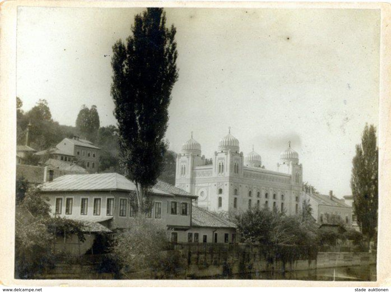 Synagoge Sarajevo Foto Auf Karton 16,5 X 12,5 Cm I-II Synagogue - Giudaismo