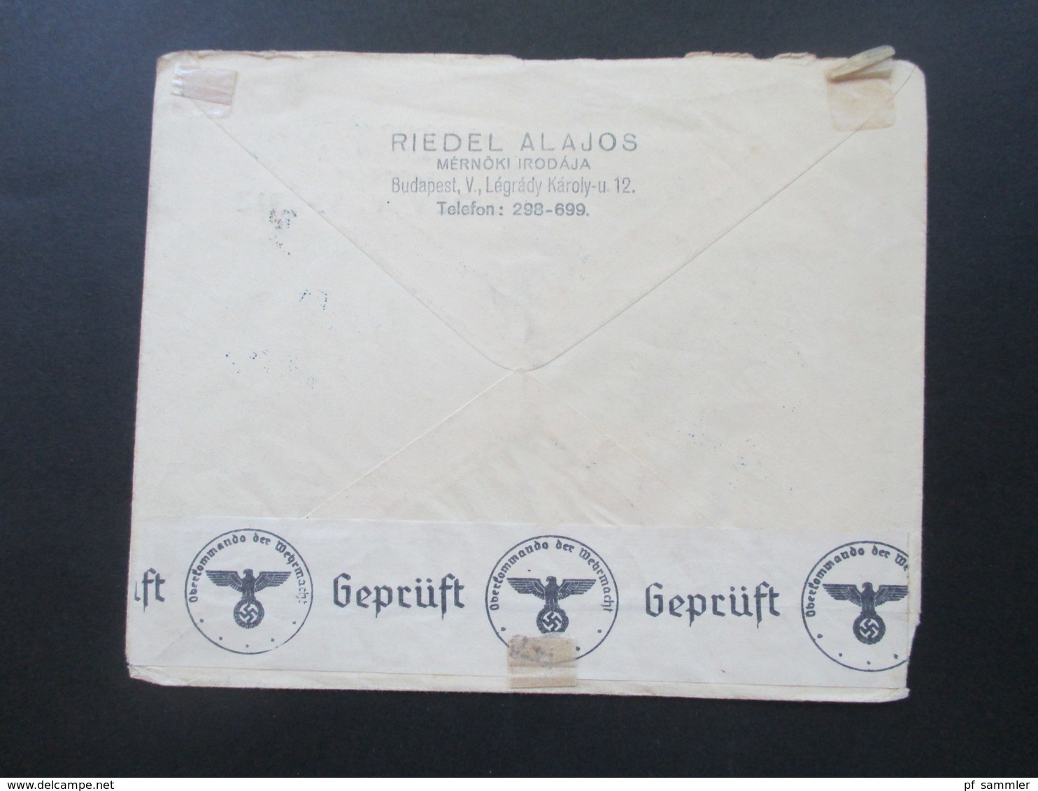 Ungarn 1940 Zensurbeleg OKW Postamt Leipzig Bahnpostlagernd Horthy Fliegerfonds FDC SST Flugzeug - Cartas & Documentos