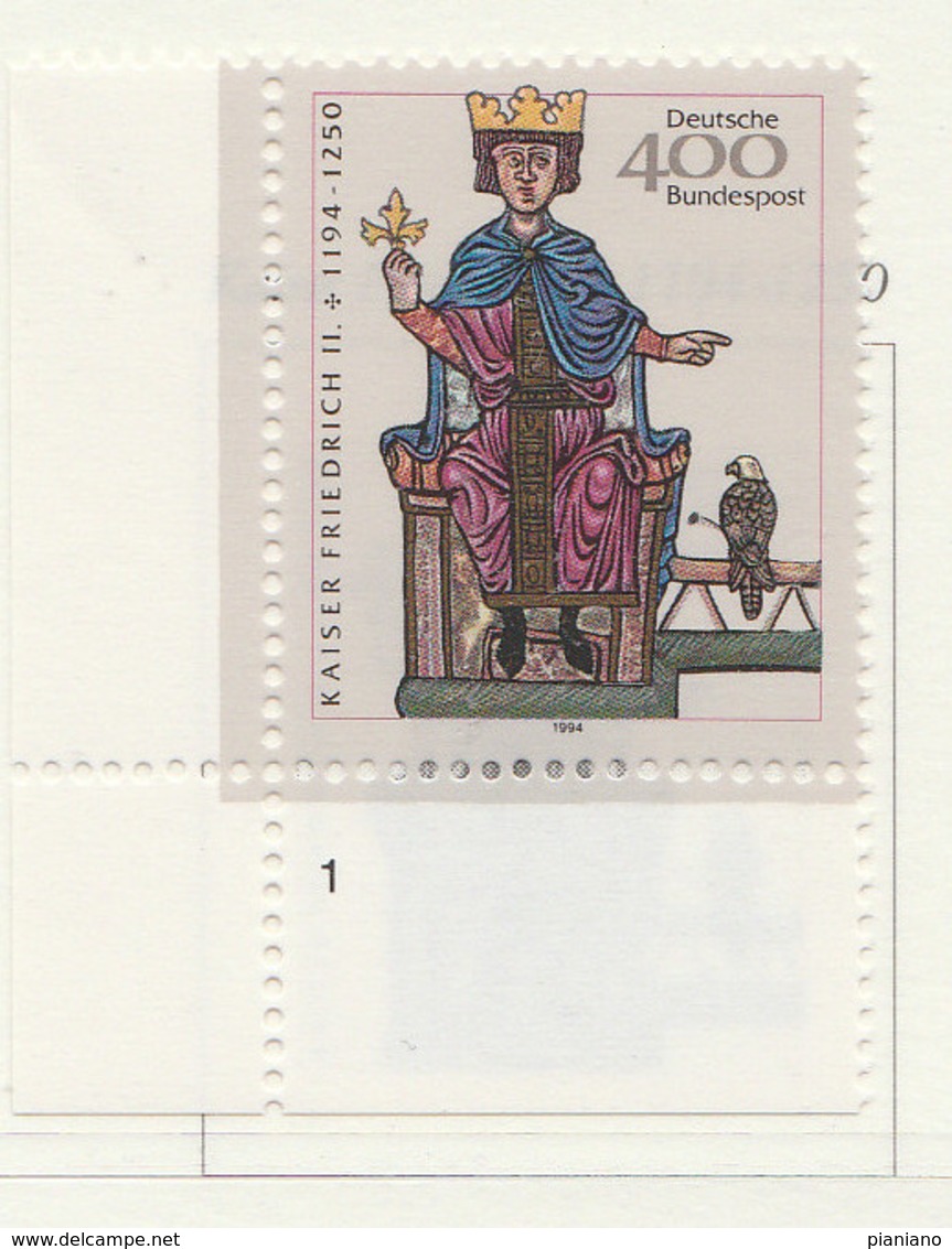 PIA - GER-  1994  :8° Centenario Della Nascita Dell' Imperatore Federico II° - Miniatura Del XIII° Secolo -  (Yv 1567) - Nuovi