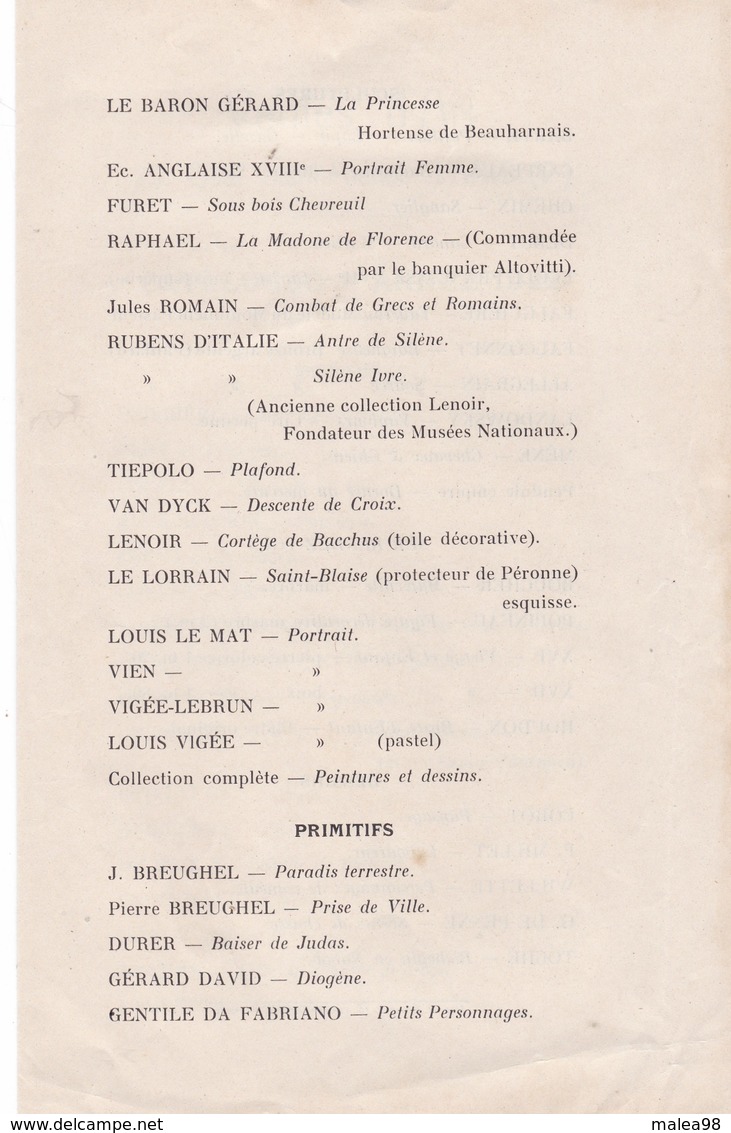 CATALOGUE  Annee 1922 ,,,, VENTES  D'ART ,,,, PARIS ,,,PEINTURES, SCULPTURES , DESSINS ,,,PARMI LES PLUS GRANDS,,,, - Autres & Non Classés