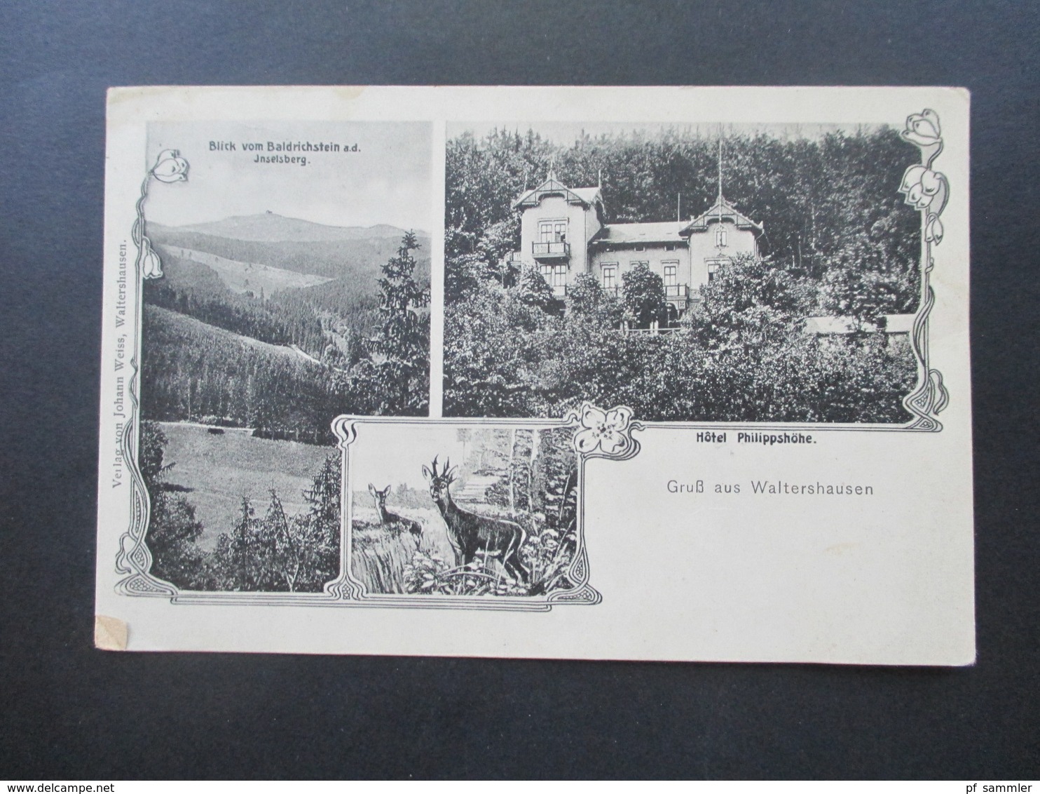 AD 1916 Mehrbildkarte Gruß Aus Waltershausen Hotel Pilippshöhe. Verlag Von Johann Weiss, Waltershausen - Gruss Aus.../ Gruesse Aus...