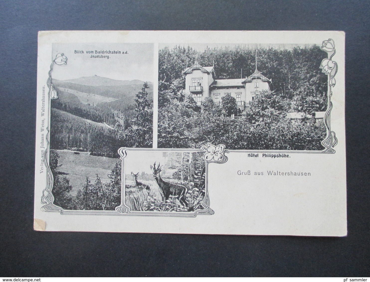 AD 1916 Mehrbildkarte Gruß Aus Waltershausen Hotel Pilippshöhe. Verlag Von Johann Weiss, Waltershausen - Souvenir De...