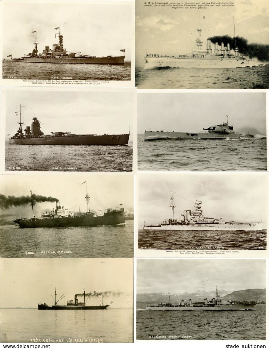 Marine Lot Mit über 20 Ansichtskarten Meist Kriegsschiffe I-II - Warships