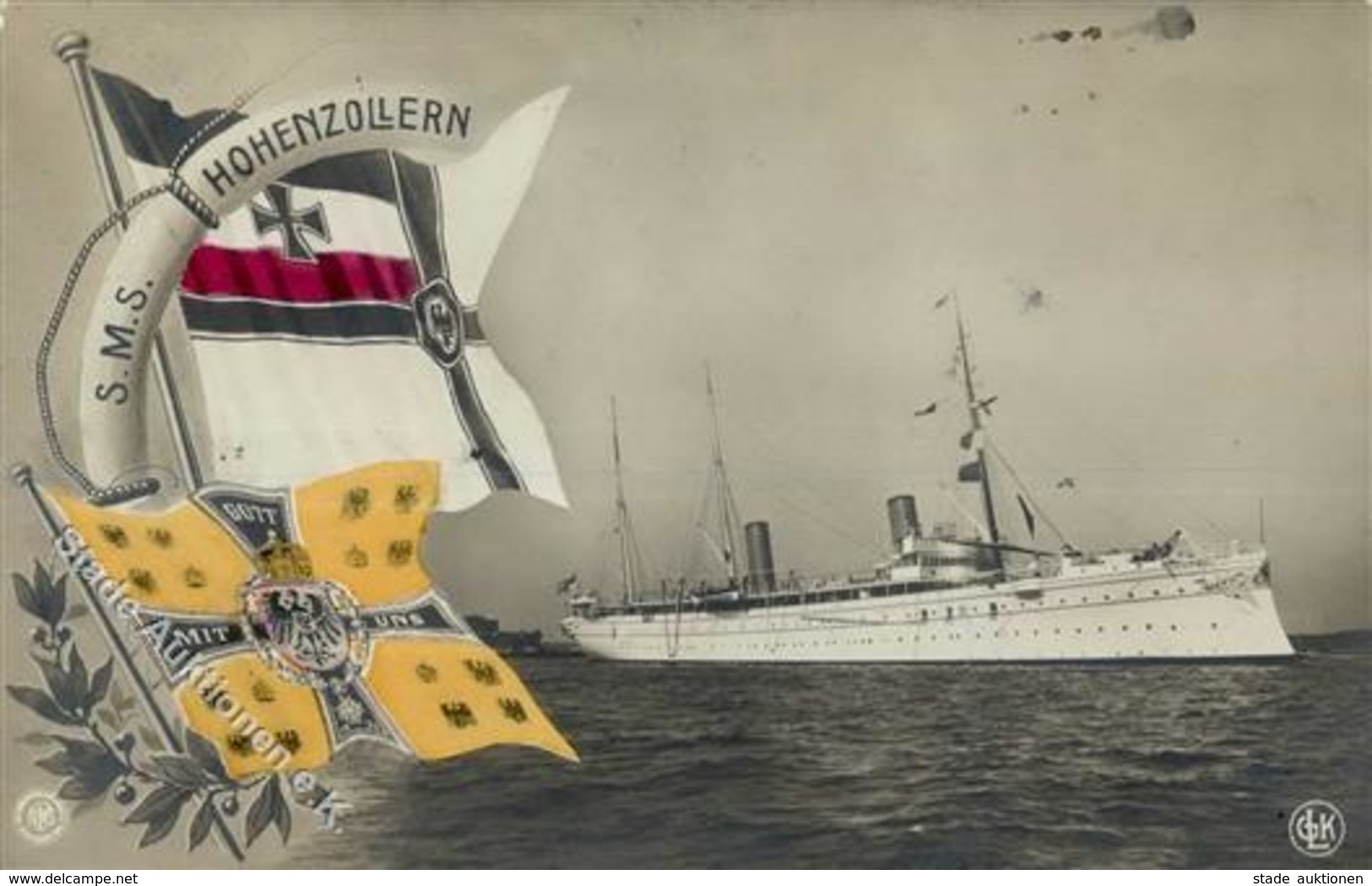 Marine SMS Hohenzollern 1909 Foto-Karte I-II - Guerre