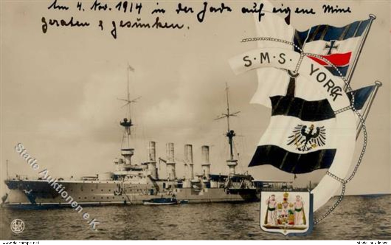 Marine SMS Yorck Foto-Karte I-II - Guerre