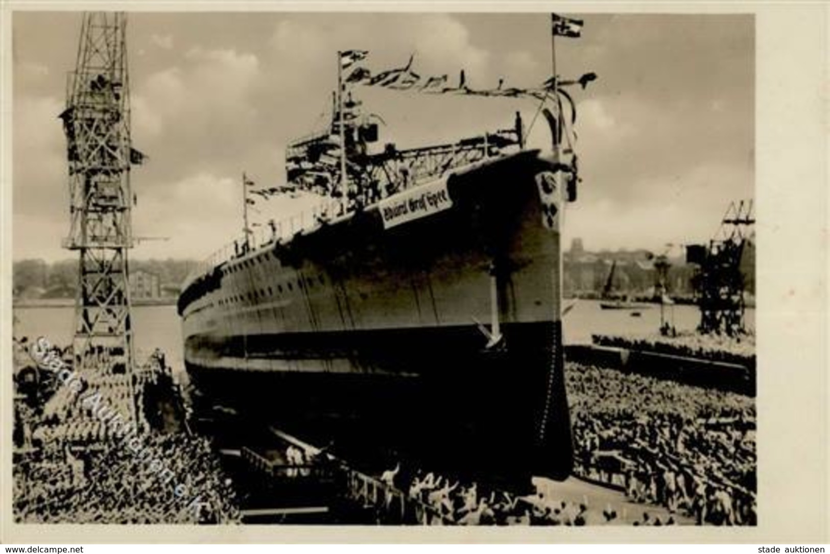 Marine WK I Wilhelmshaven (2940) Panzerschiff Graf Spee Stapellauf Foto AK I-II - Guerre