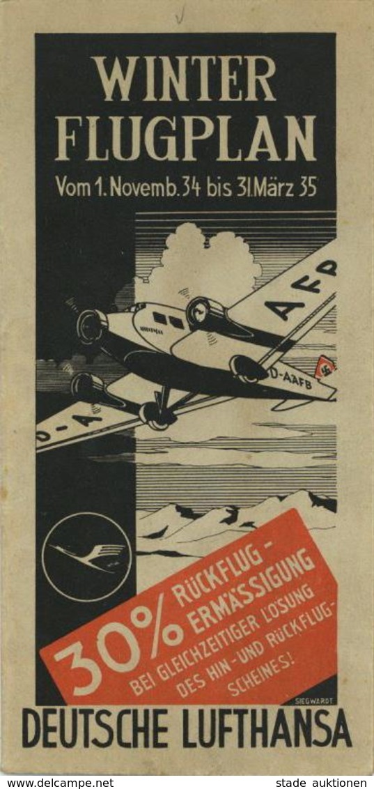 DEUTSCHE LUFTHANSA - WK II Winterflugplan Für FRANKFURT/Main 1935 I-II - Andere & Zonder Classificatie
