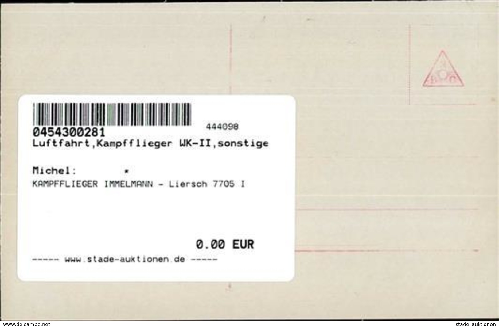 KAMPFFLIEGER IMMELMANN - Liersch 7705 I - Autres & Non Classés