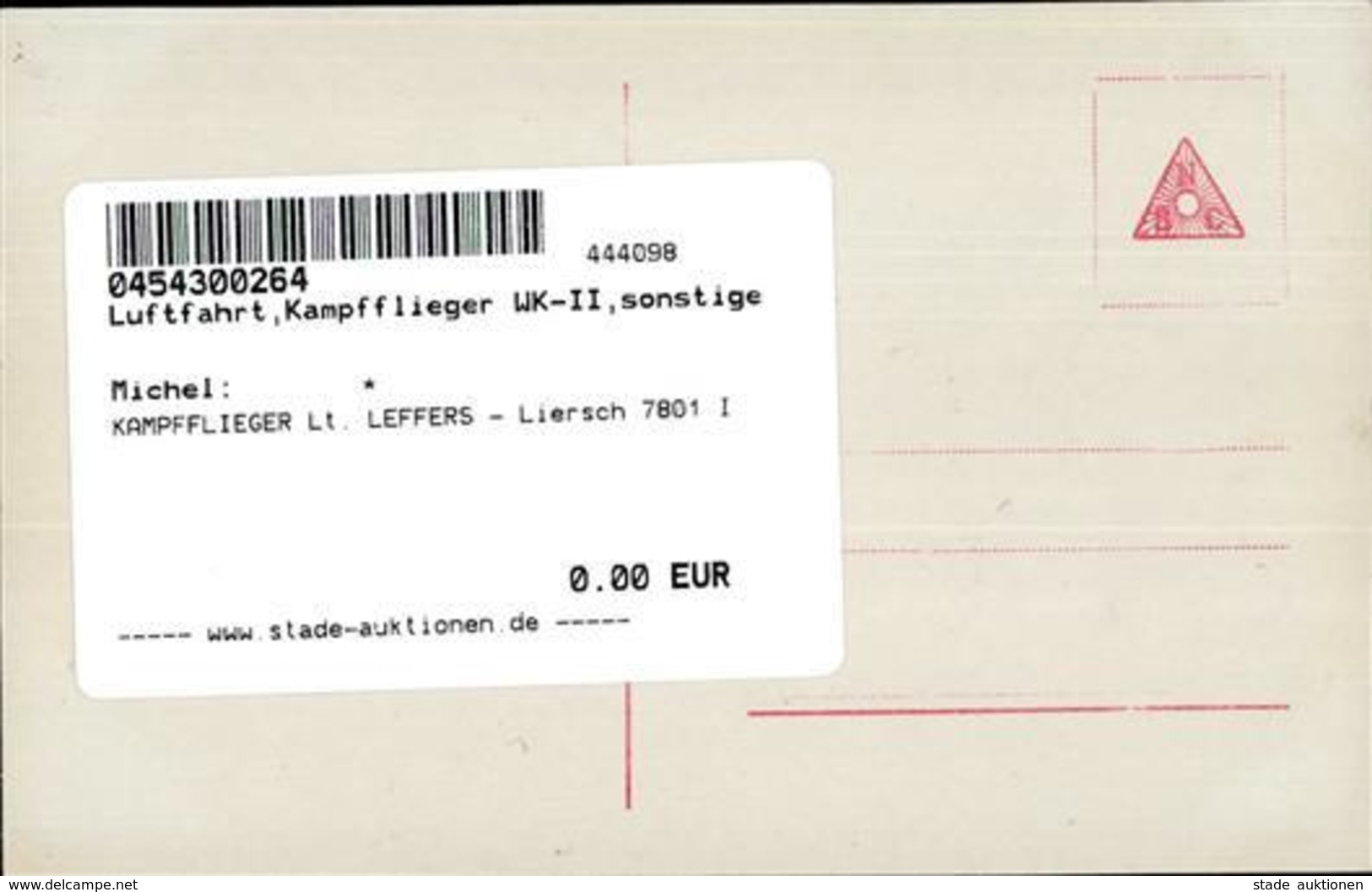 KAMPFFLIEGER Lt. LEFFERS - Liersch 7801 I - Otros & Sin Clasificación