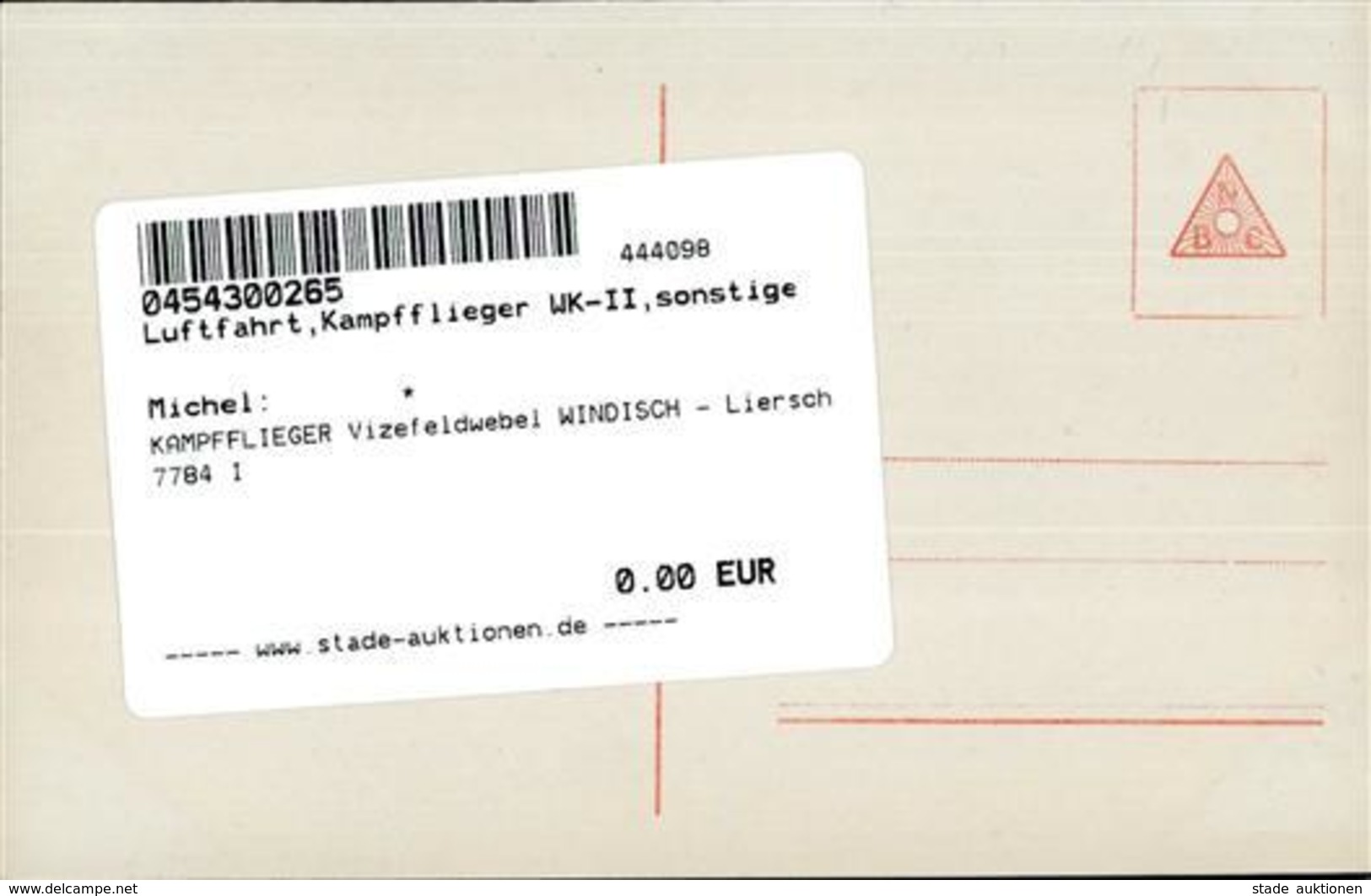 KAMPFFLIEGER Vizefeldwebel WINDISCH - Liersch 7784 I - Autres & Non Classés