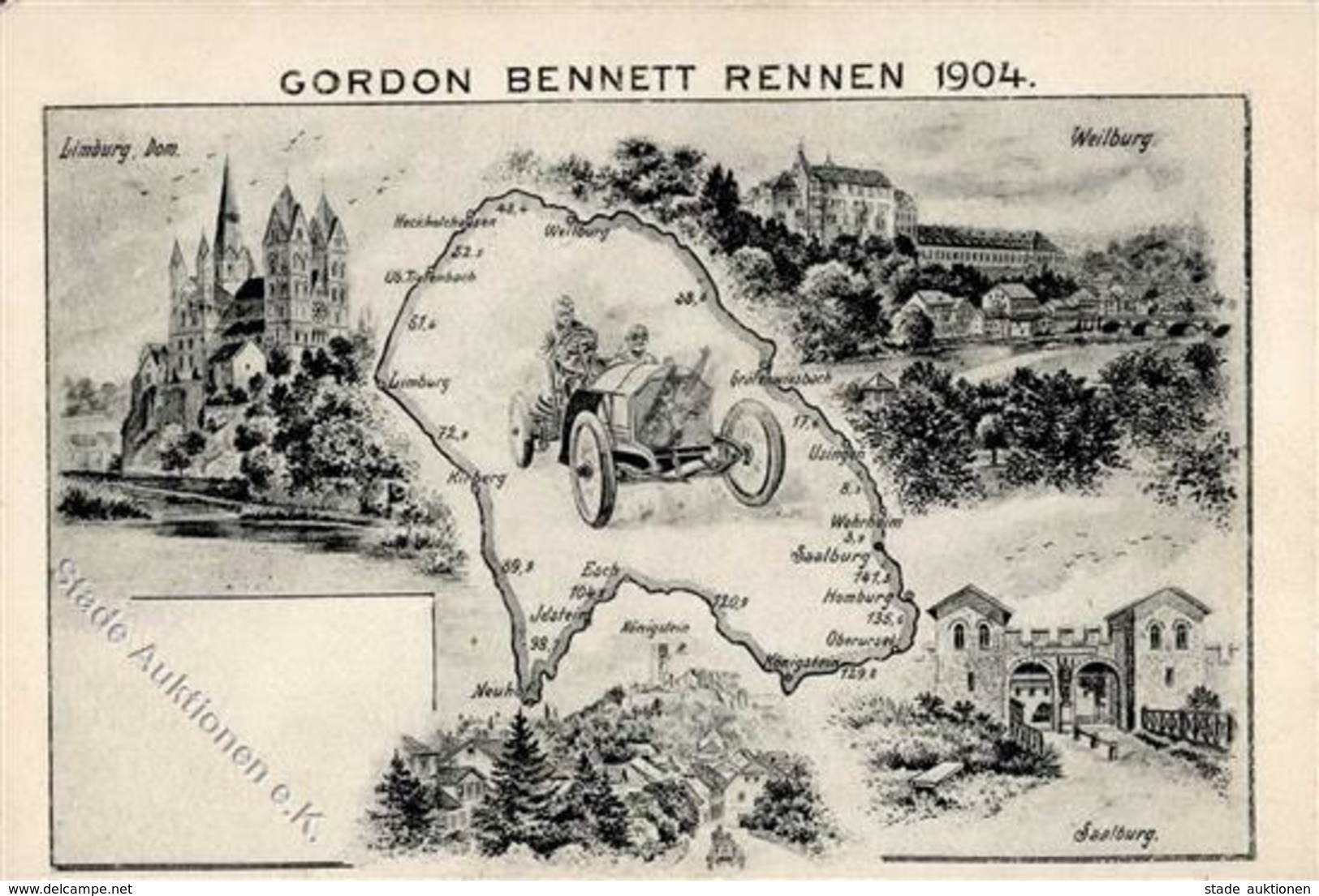 Gordon-Bennett-Rennen Künstlerkarte 1904 I-II - Sonstige & Ohne Zuordnung