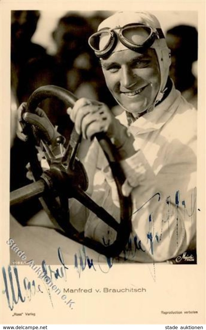 Motorsport Manfred V. Brauchitsch Autogramm Foto AK I-II - Altri & Non Classificati