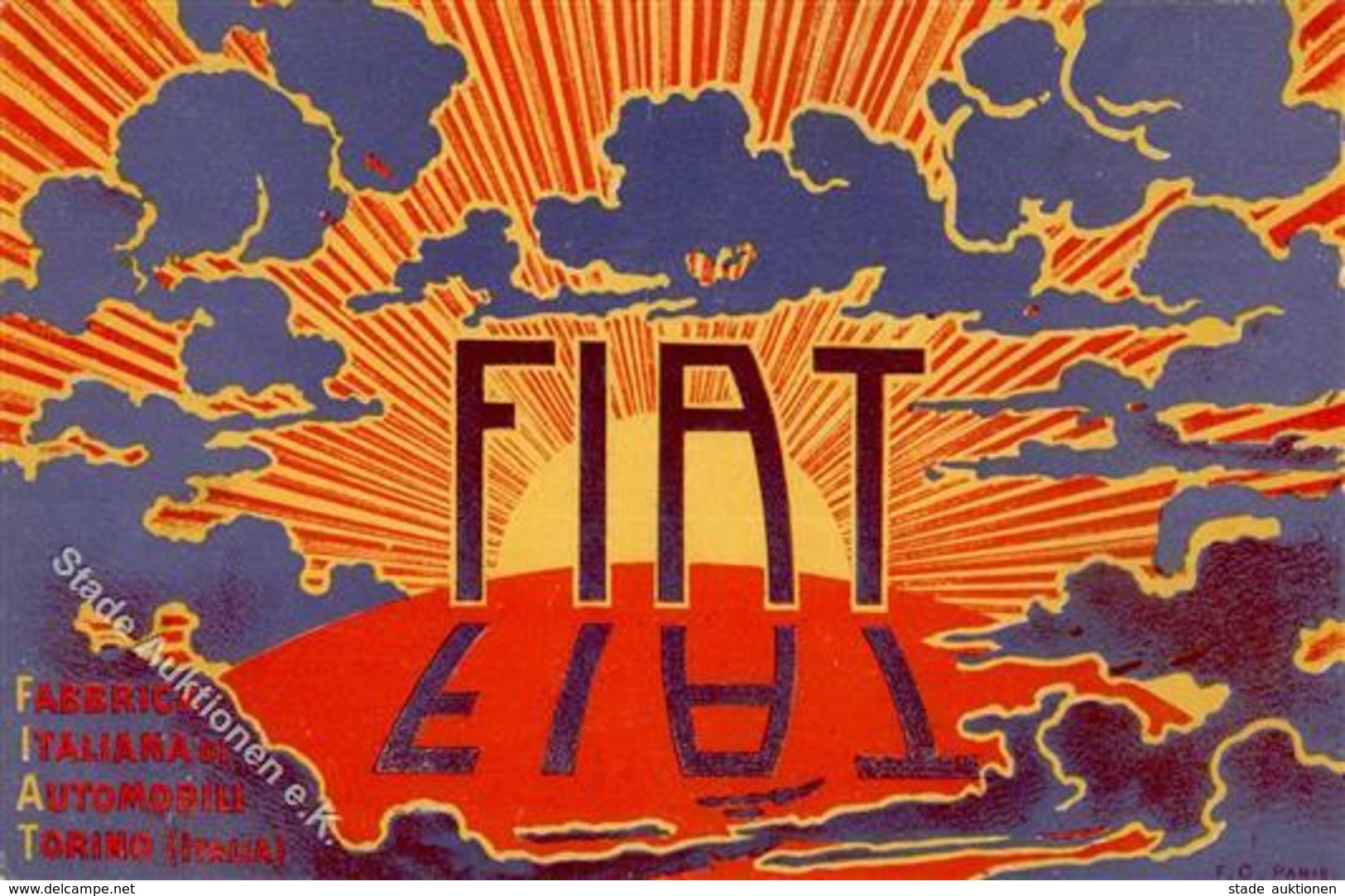 Auto Fiat Werbung Künstler-Karte I-II Publicite - Autres & Non Classés