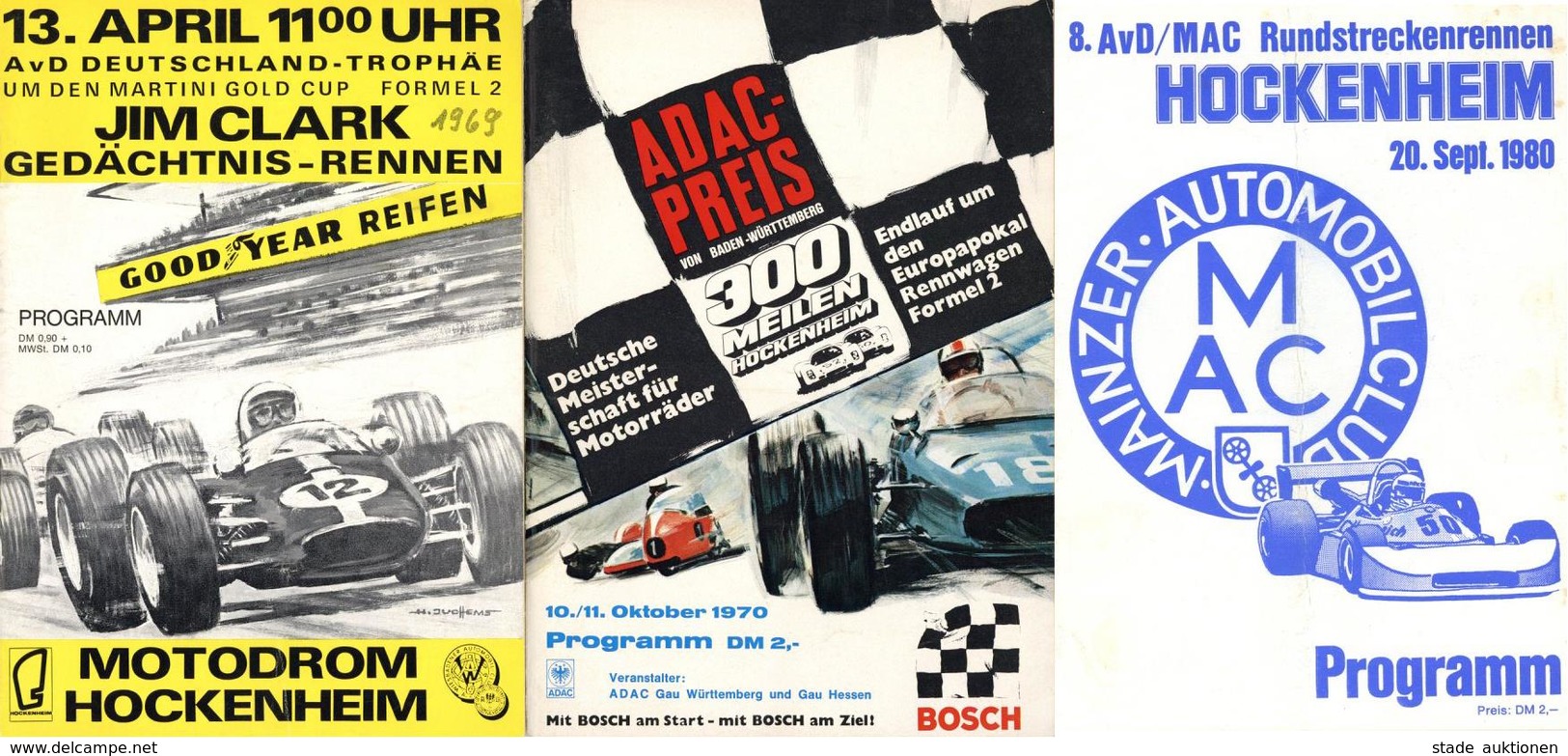 Auto Hockenheim (6832) Motodrom Lot Mit 5 Programmheften Und 1 Plakat 1967 - 1980 II - Autres & Non Classés
