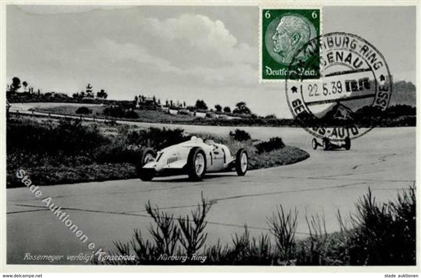 Auto Motorsport Nürburg Ring Rosenmeyer Verfolgt Caracciola Foto-Karte I-II - Sonstige & Ohne Zuordnung