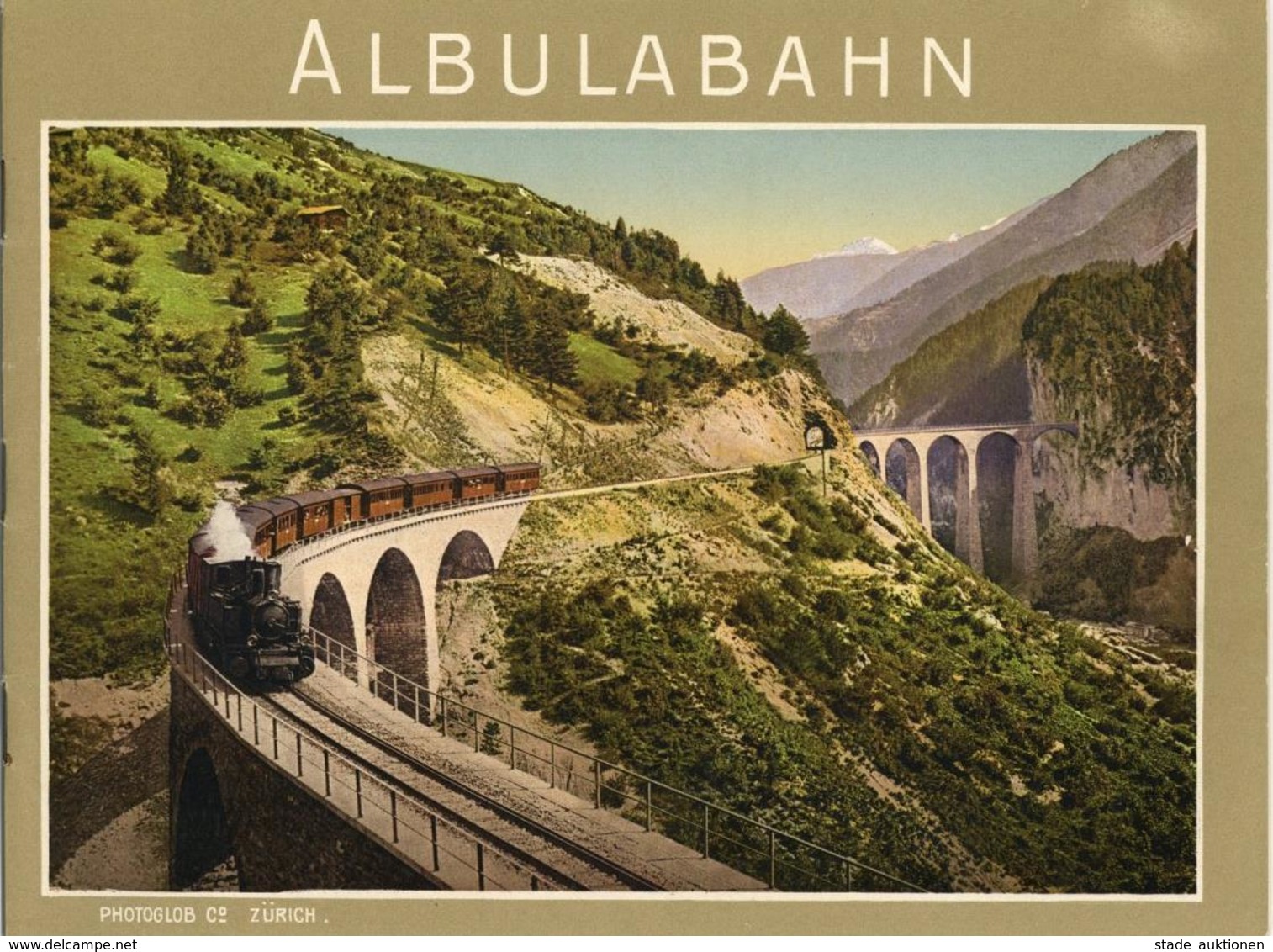 Eisenbahn Schweiz Albulabahn Photoglob Zürich Mit 32 Aufnahmen I-II Chemin De Fer - Trenes