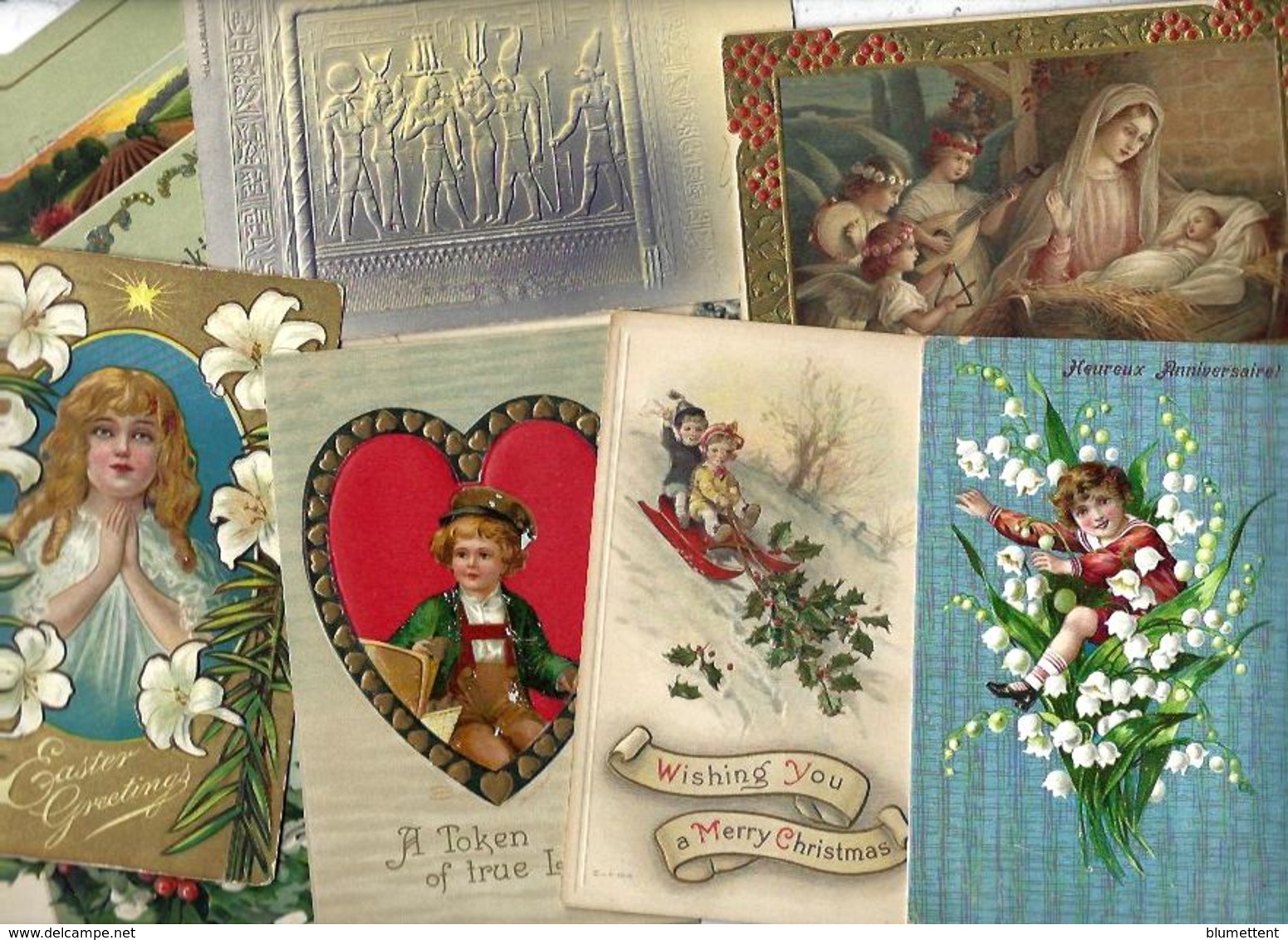 Lot 2037 De 10 CPA Fantaisies Gaufrées Embossed Illustrateurs Déstockage Pour Revendeurs Ou Collectionneurs - 5 - 99 Postcards