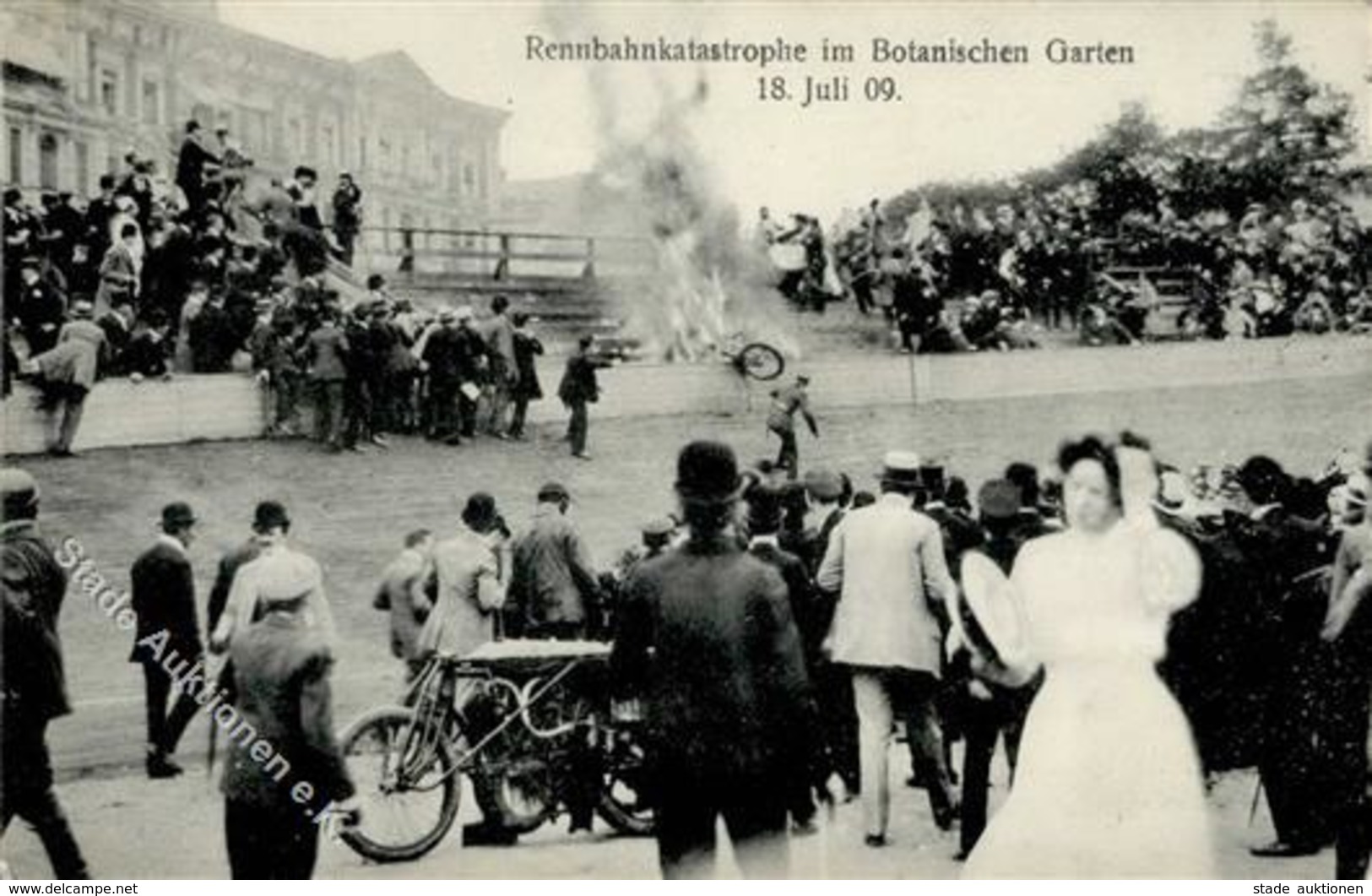 Radrennen Berlin Mitte (1000) Katastrophe Im Botanischen Garten 1909 I-II - Autres & Non Classés